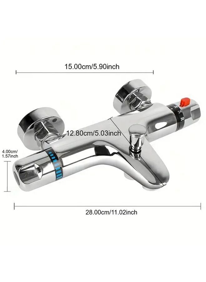 Wall Mounted Thermostatic Shower Faucet 20 50C Temperature Control H59 Copper Chrome Finish Mixer Tap - Image 2
